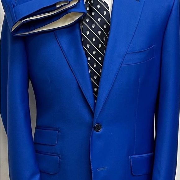 Blue notch single breasted super 150 cerruti wool suit-made in Italy - Picture 3 of 3